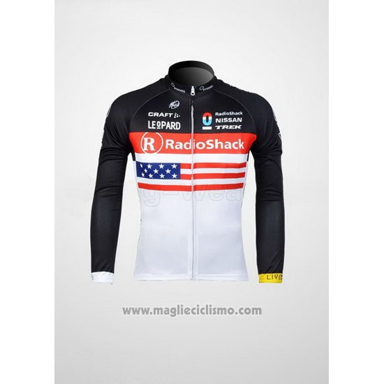 2012 Abbigliamento Ciclismo Radioshack Campione Stati Uniti Manica Lunga e Salopette